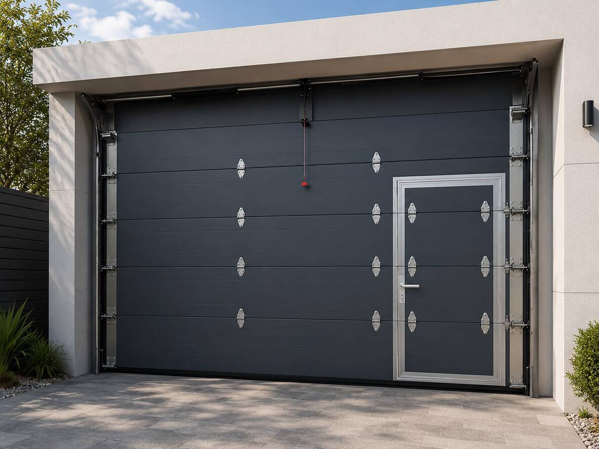 Sectional Garage Door with Pedestrian Door – Secure overhead door with integrated access entrance